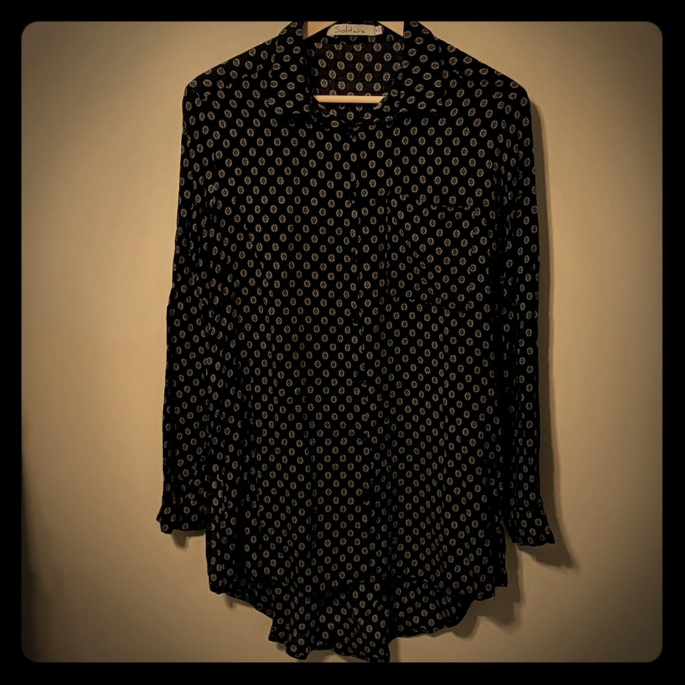 Patterned Button Down Tunic
